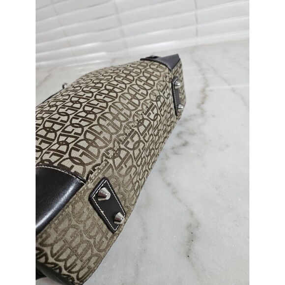 Giani Bernini Signature Logo Brown Canvas & Faux Leather Shoulder Bag - Picture 4 of 10